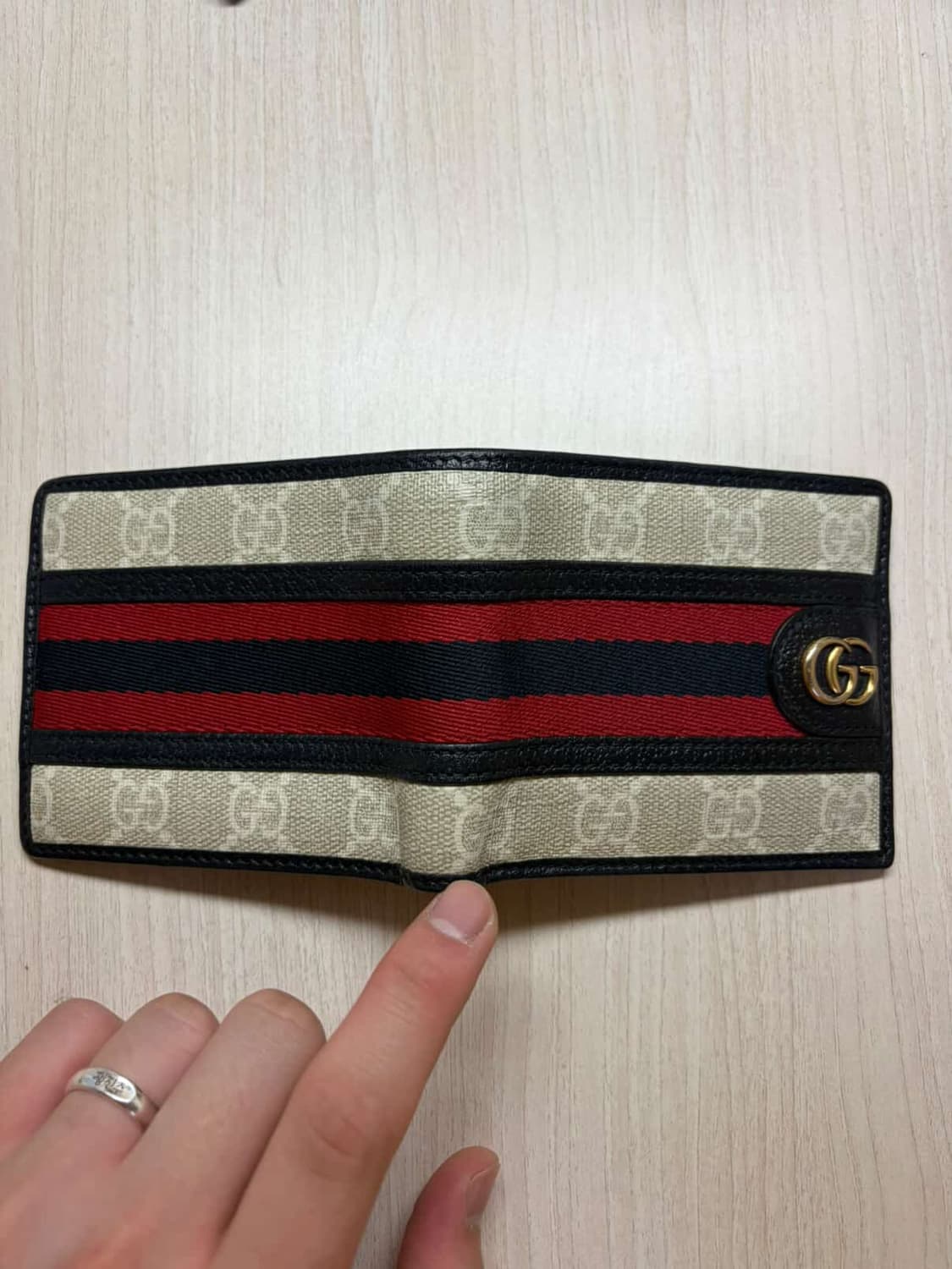 구찌 오피디아 GG 반지갑 베이지/블루 상품이미지2