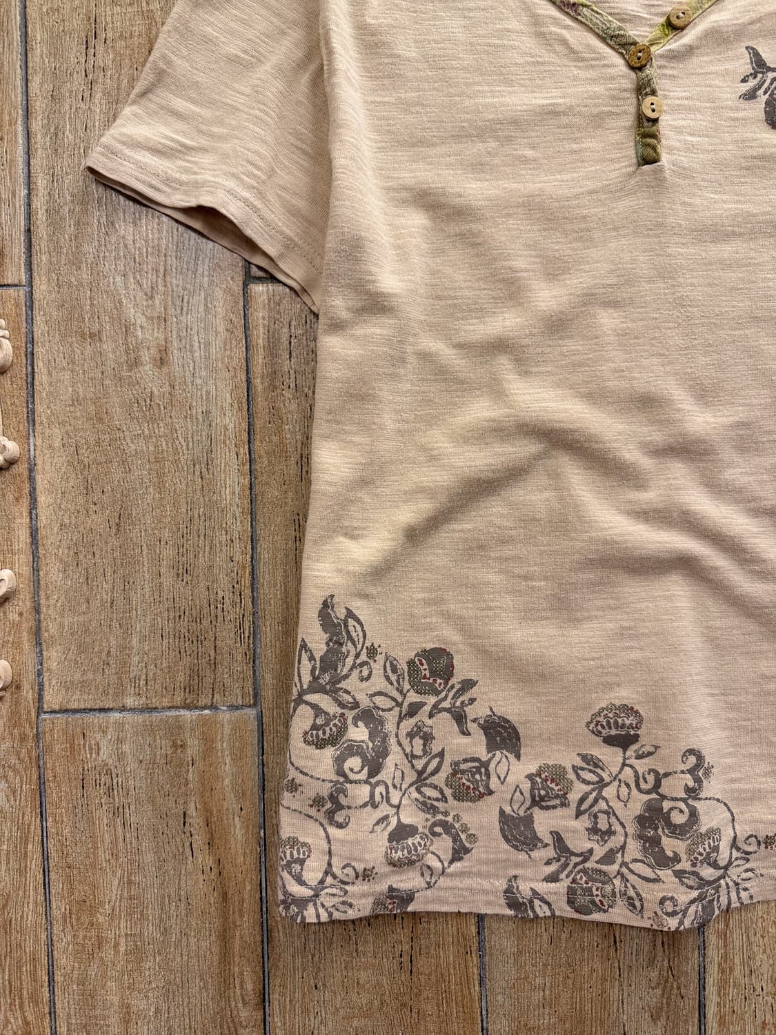 Floral Woodbutton T-shirt 0077 상품이미지3