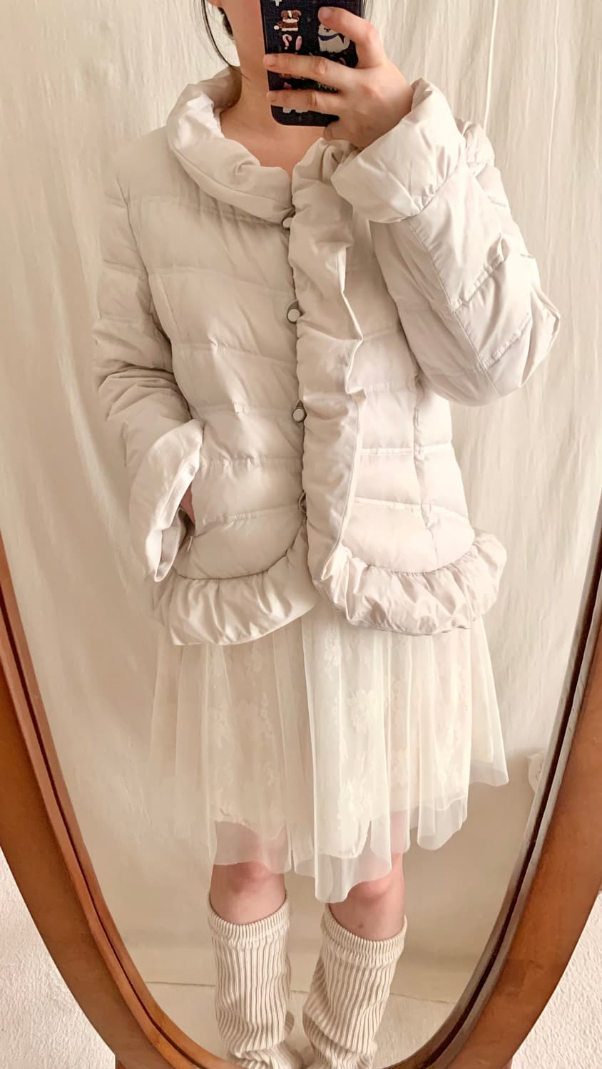 로맨틱갸루 연핑크 프릴 오리털 패딩 상품이미지4