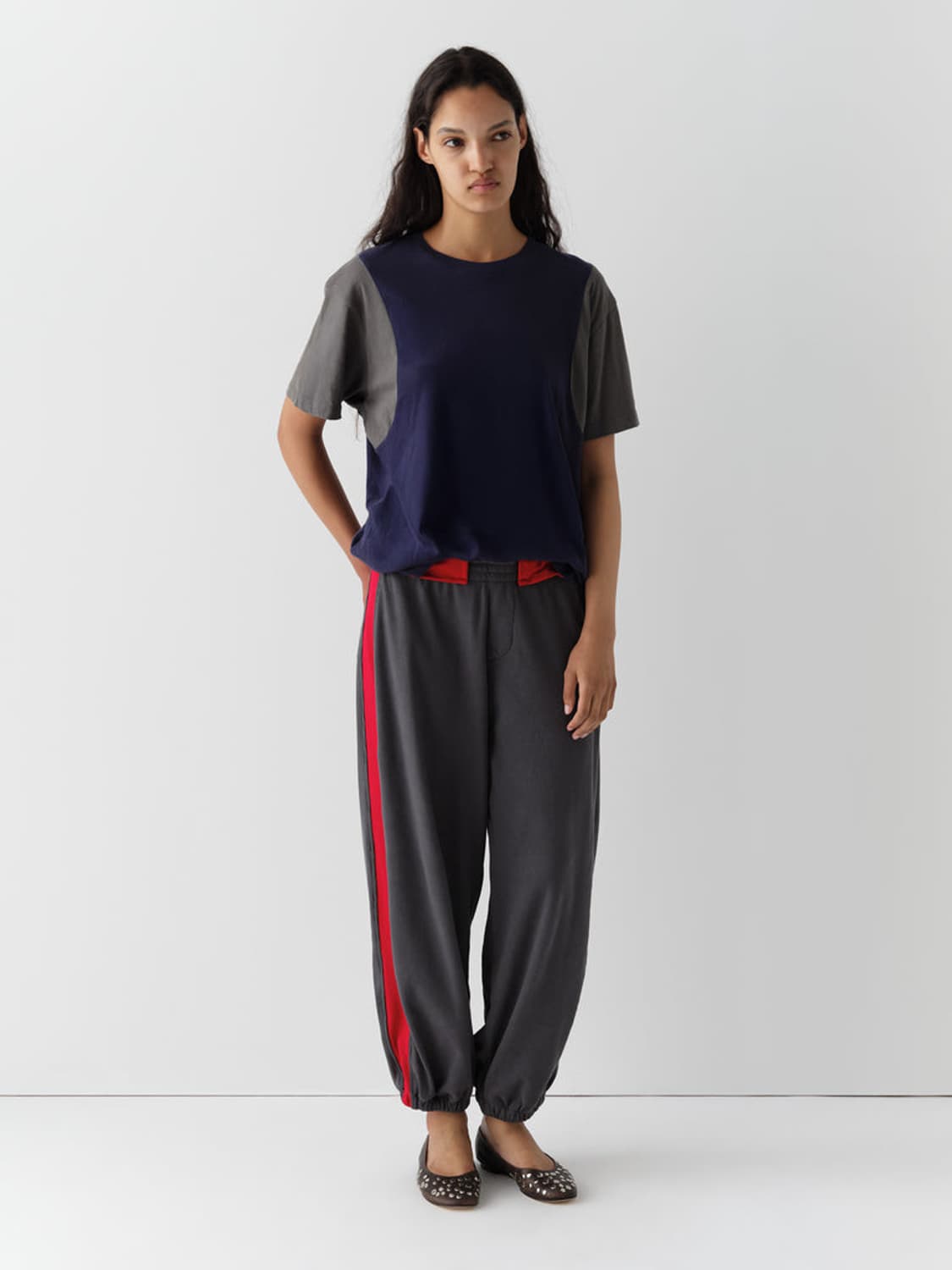 [XS,S]기마구아스 Emmanuelle 스웨트팬츠/그레이 레드 상품이미지3