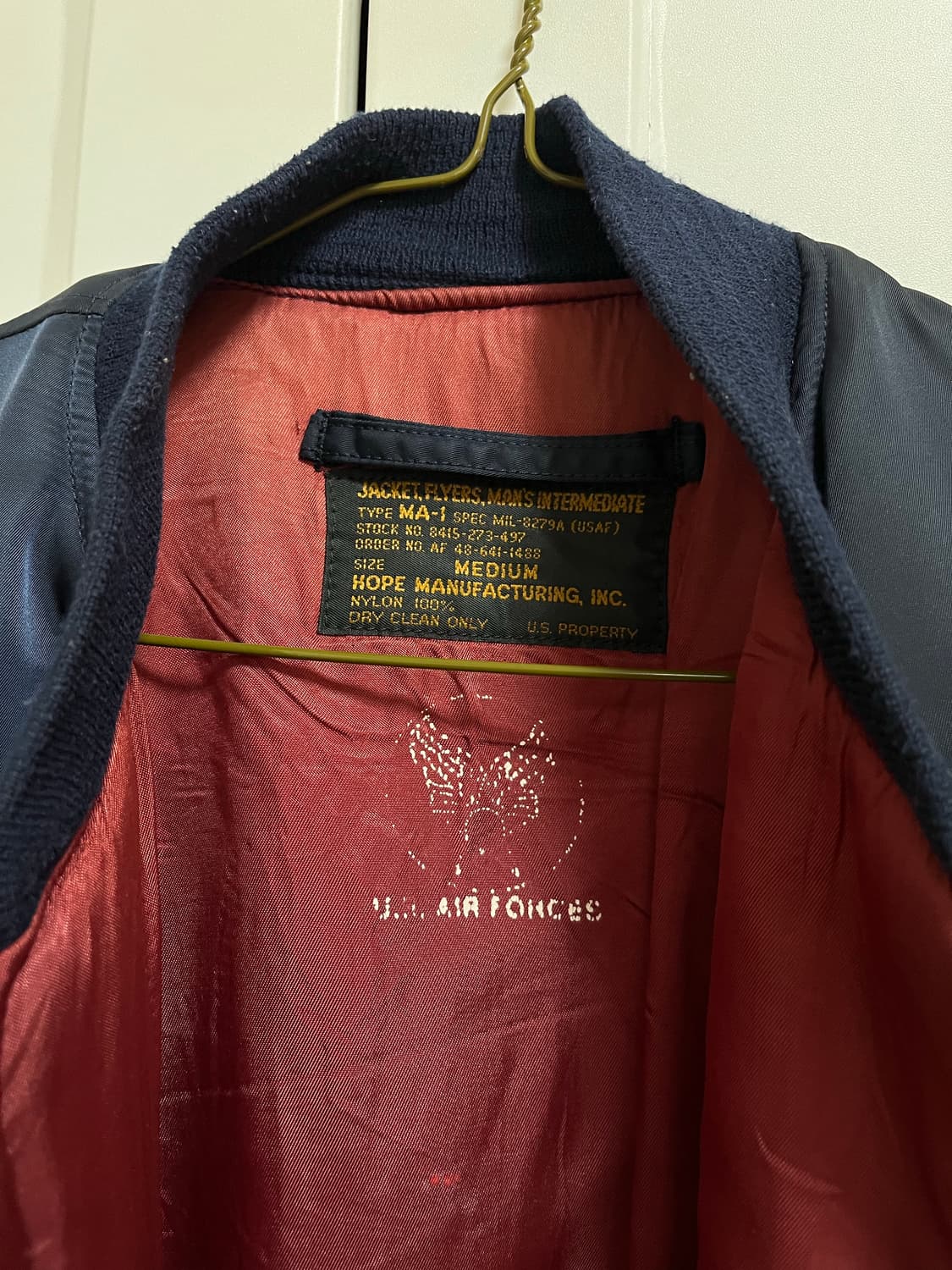 Usaf military Ma-1 울충전재 상품이미지3