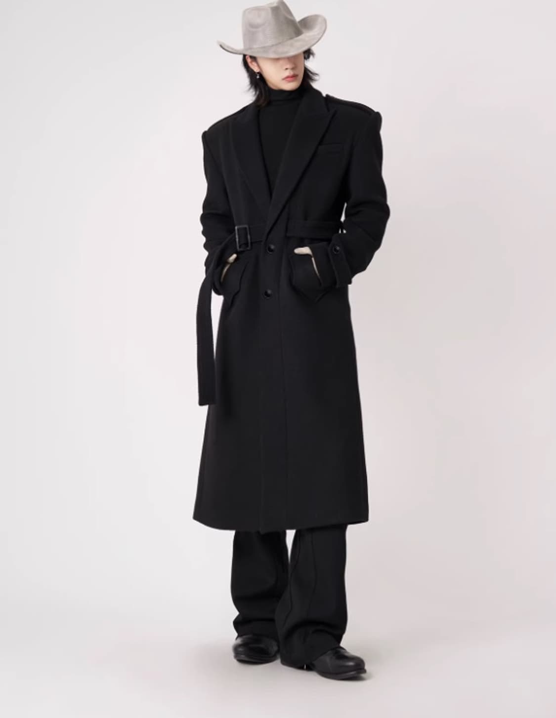 발리톤 / 패딩 숄더 버클 울 코트 / L ( 105) 상품이미지6