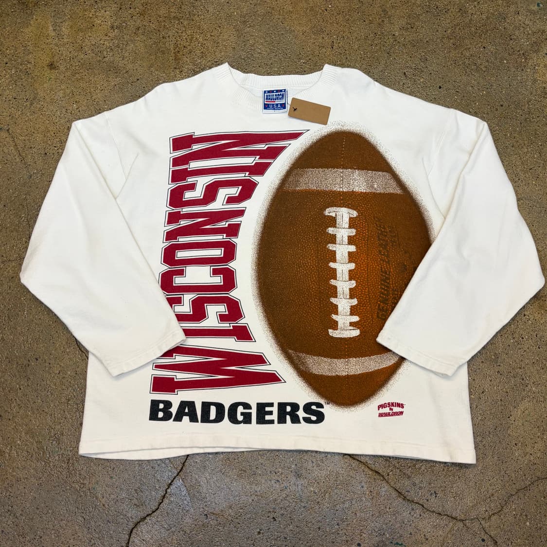 레어 90s USA 미국 빈티지 위스콘신 헤비코튼 맨투맨 상품이미지3