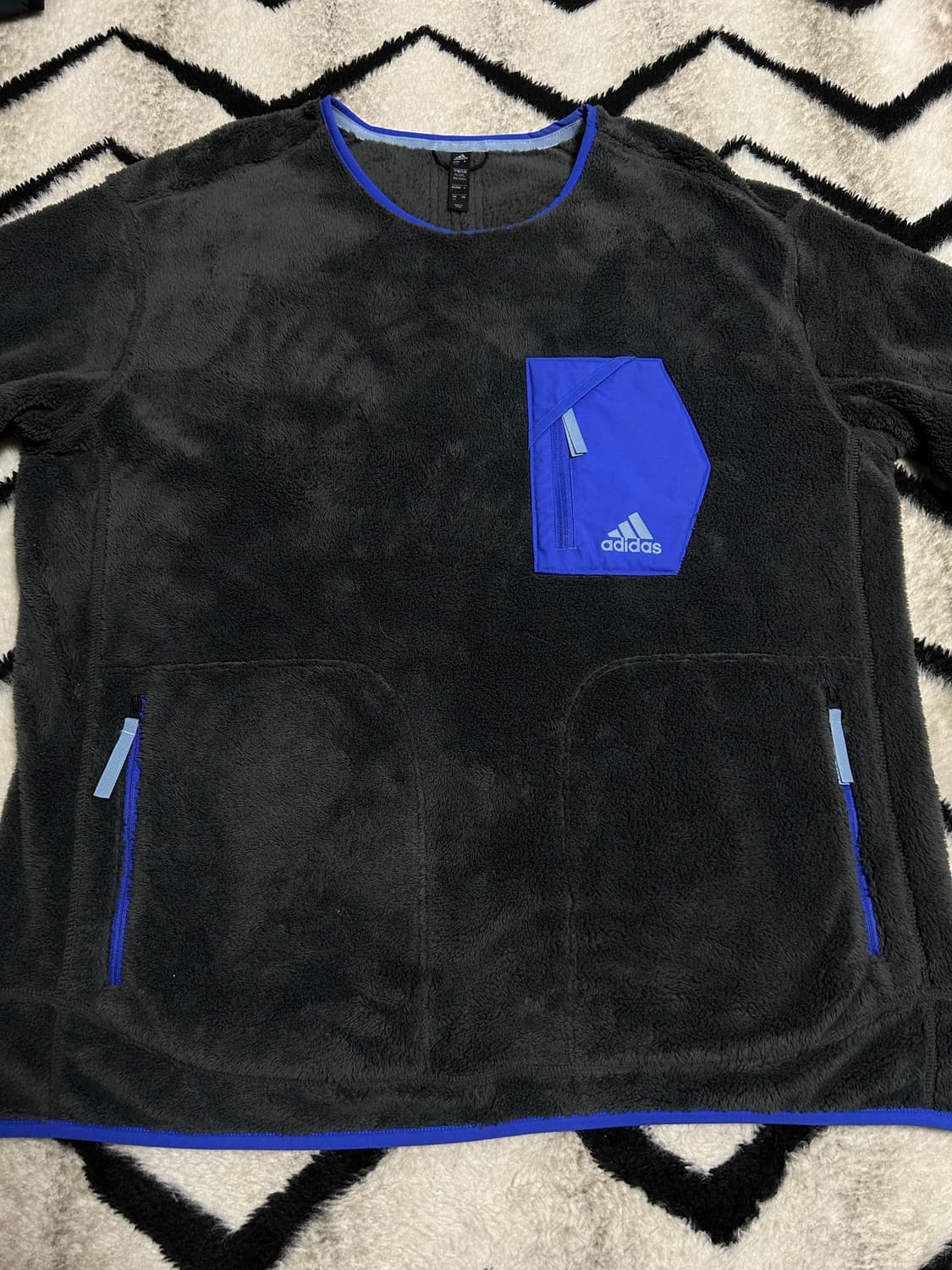 [2XL]아디다스 플리스 맨투맨/짙은그레이블루 상품이미지4