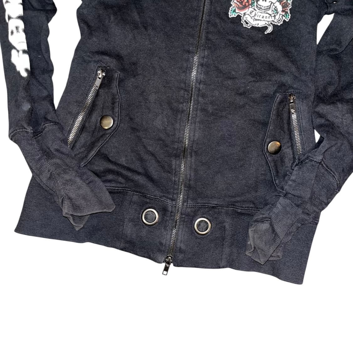 digdeep 디그딥 해골프린팅 소매셔링 펑크 후드집업 상품이미지6