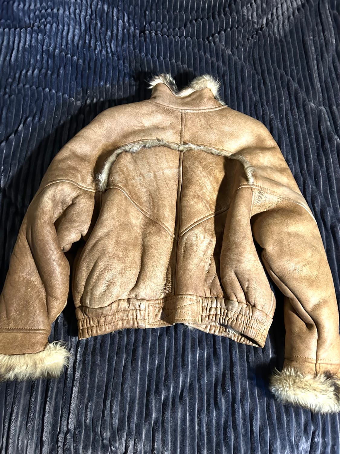 Sheep skin Fur Bomber Jacket 상품이미지4
