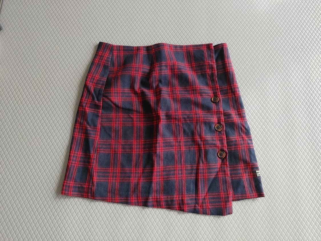 후아유 레드체크패턴 스커트 상품이미지1