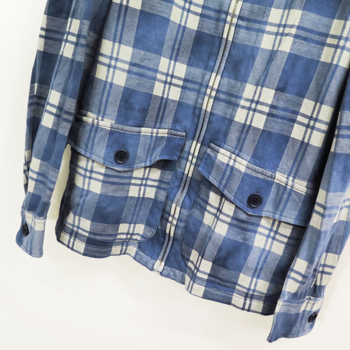 [52] 나이젤카본 페이드 인디고 체크 후드 집업 자켓 상품이미지4