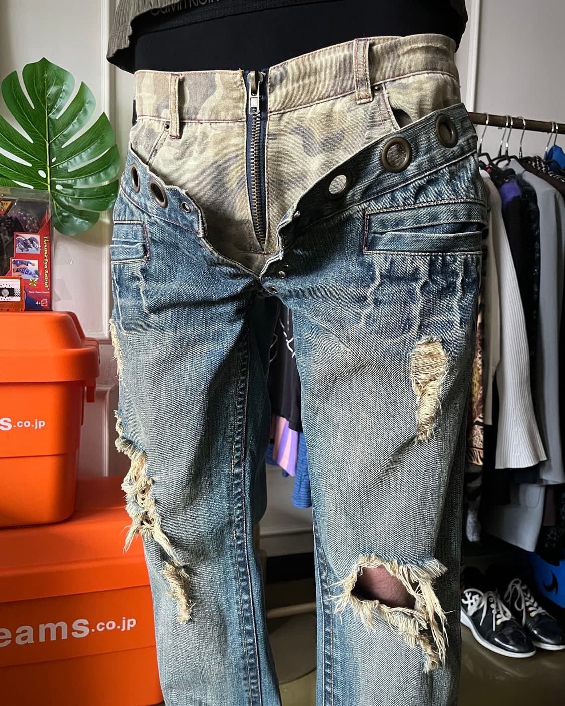 2000s Midas Camo Docking Layered Denim 상품이미지2