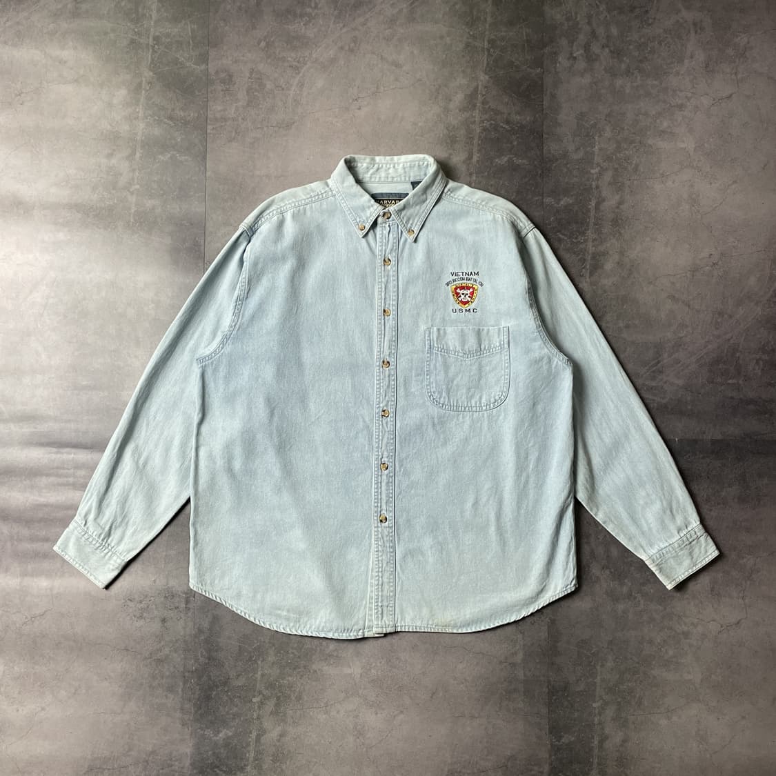 HARVARD 빈티지 라이트블루 데님 코튼셔츠 A00365 상품이미지1