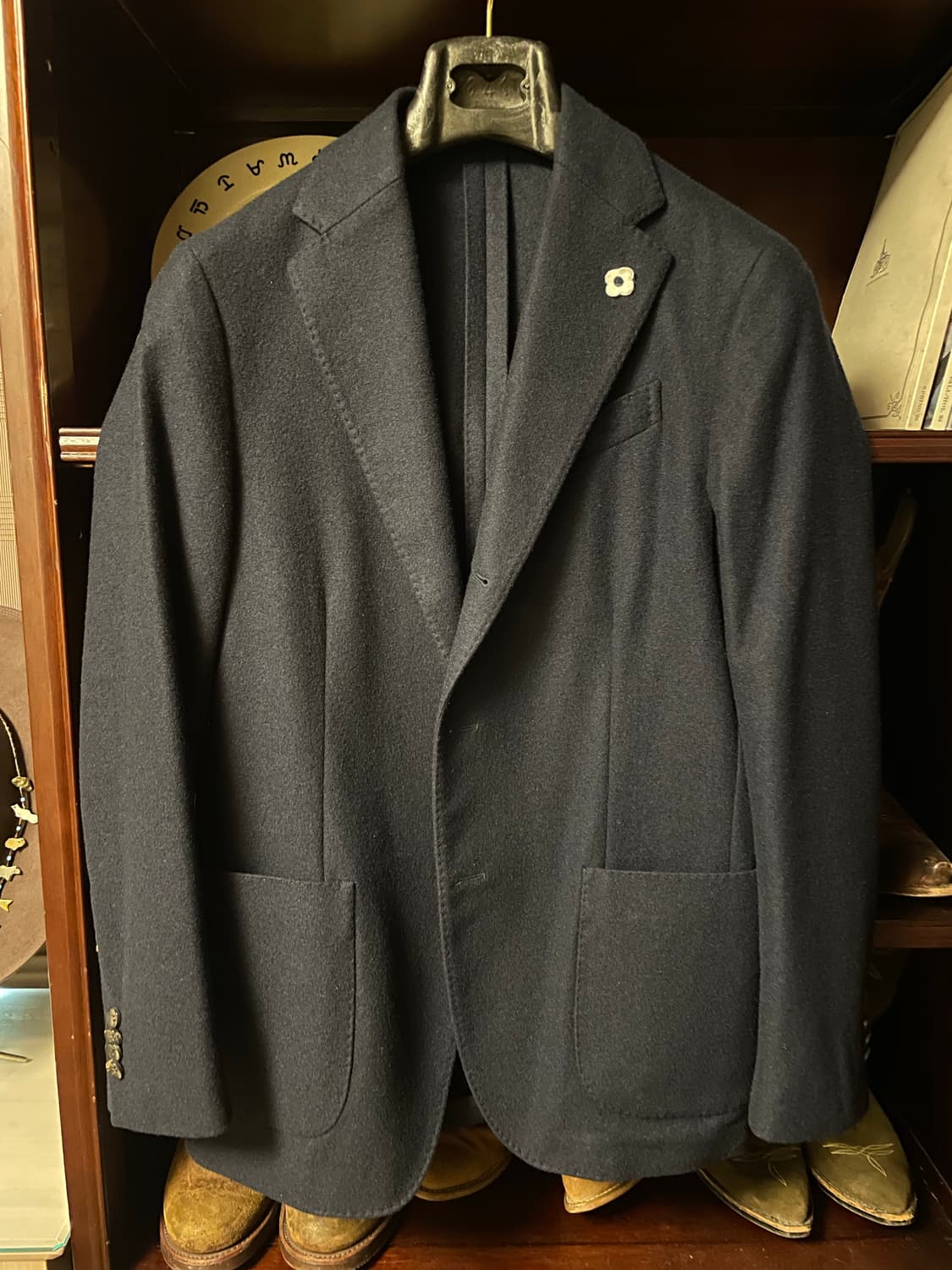 라르디니 캐시미어100% 다크네이비 자켓 상품이미지1