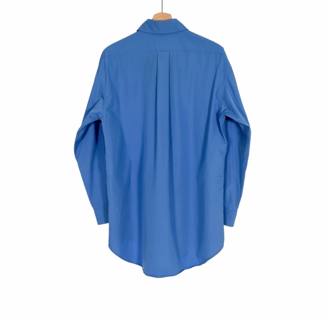 [36] 미우미우 자수 로고 포플린 오버사이즈 롱 셔츠 페리윙클 블루 상품이미지2