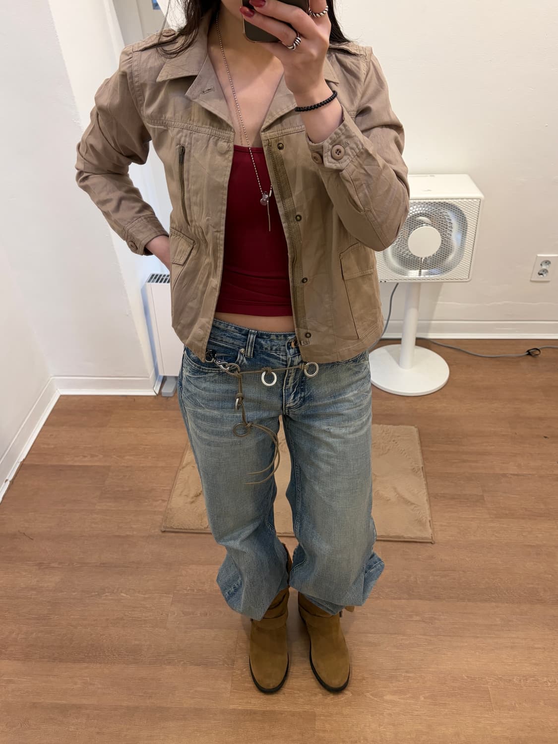 베이지 밀리터리 코튼 자켓 상품이미지2