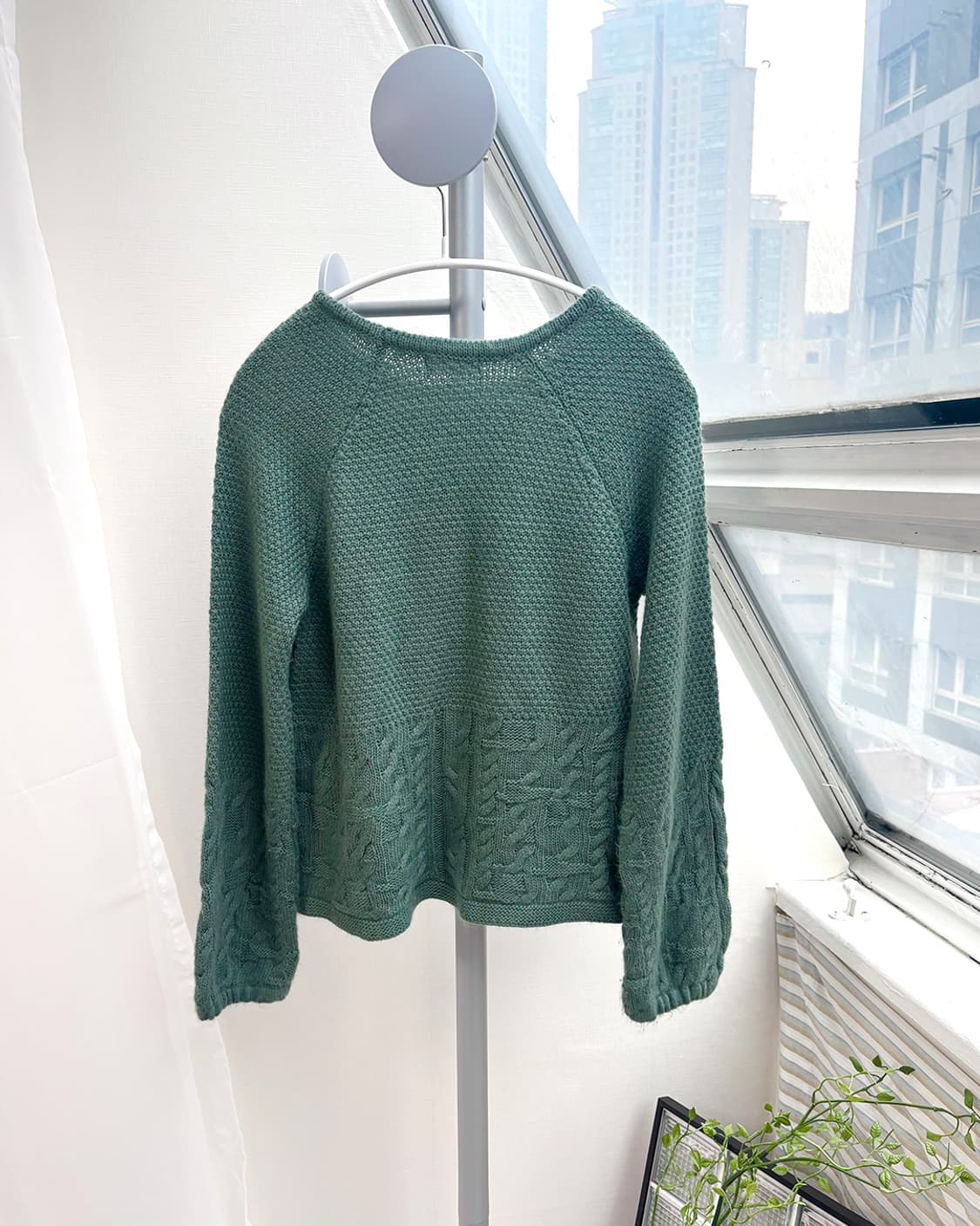 Quinto PUNTO 애쉬 민트 와플 라글란 풀오버 상품이미지2