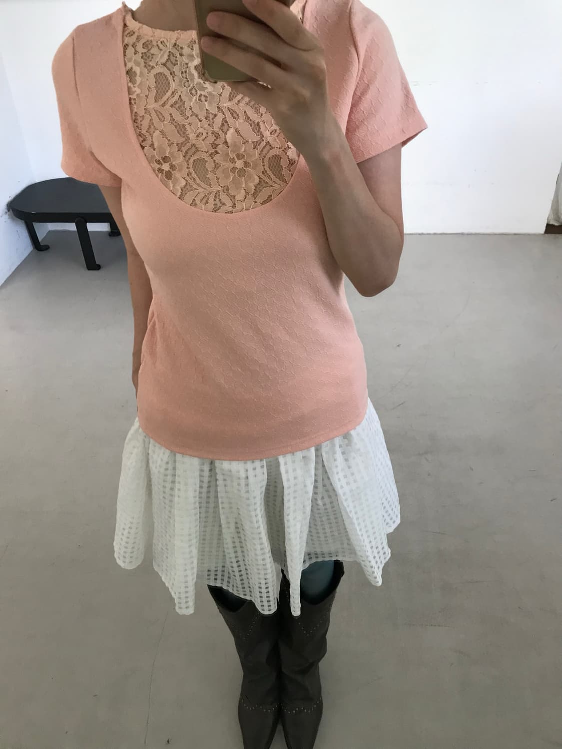 vintage peach lace top 상품이미지6