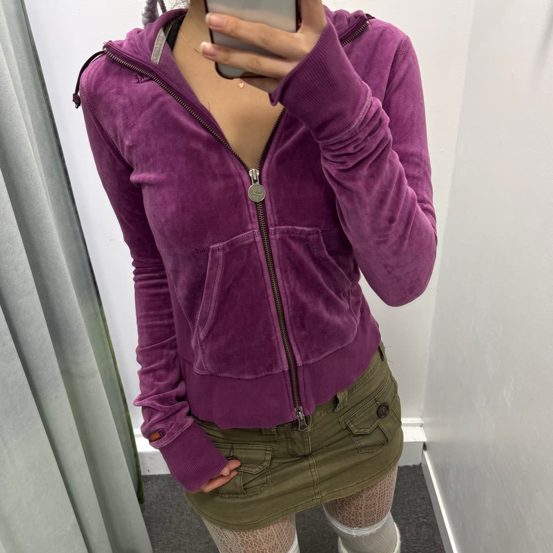 나이키 퍼플 벨벳 투웨이 후드집업 상품이미지2