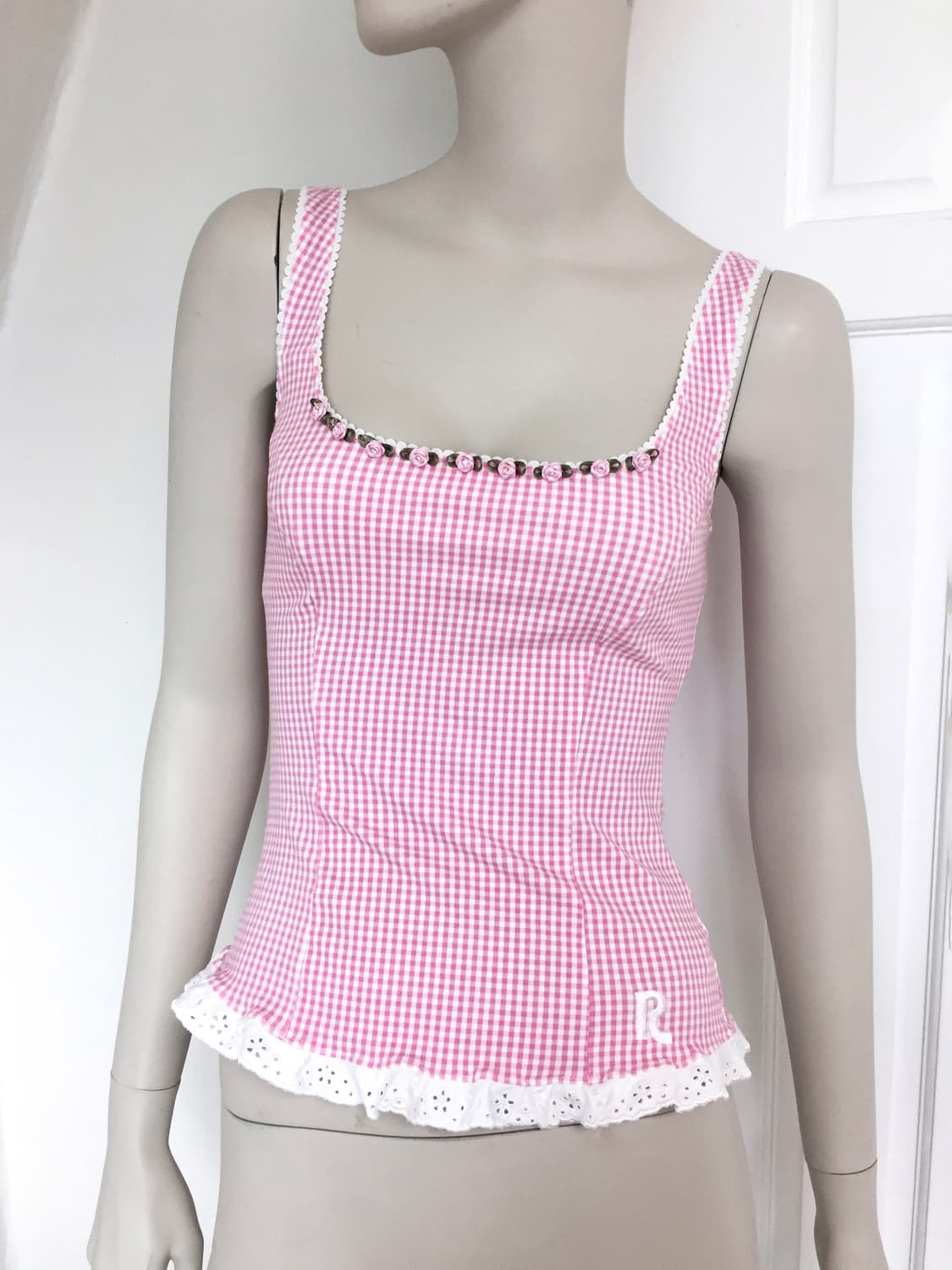 Coquette baby Corsage Check Top 상품이미지6