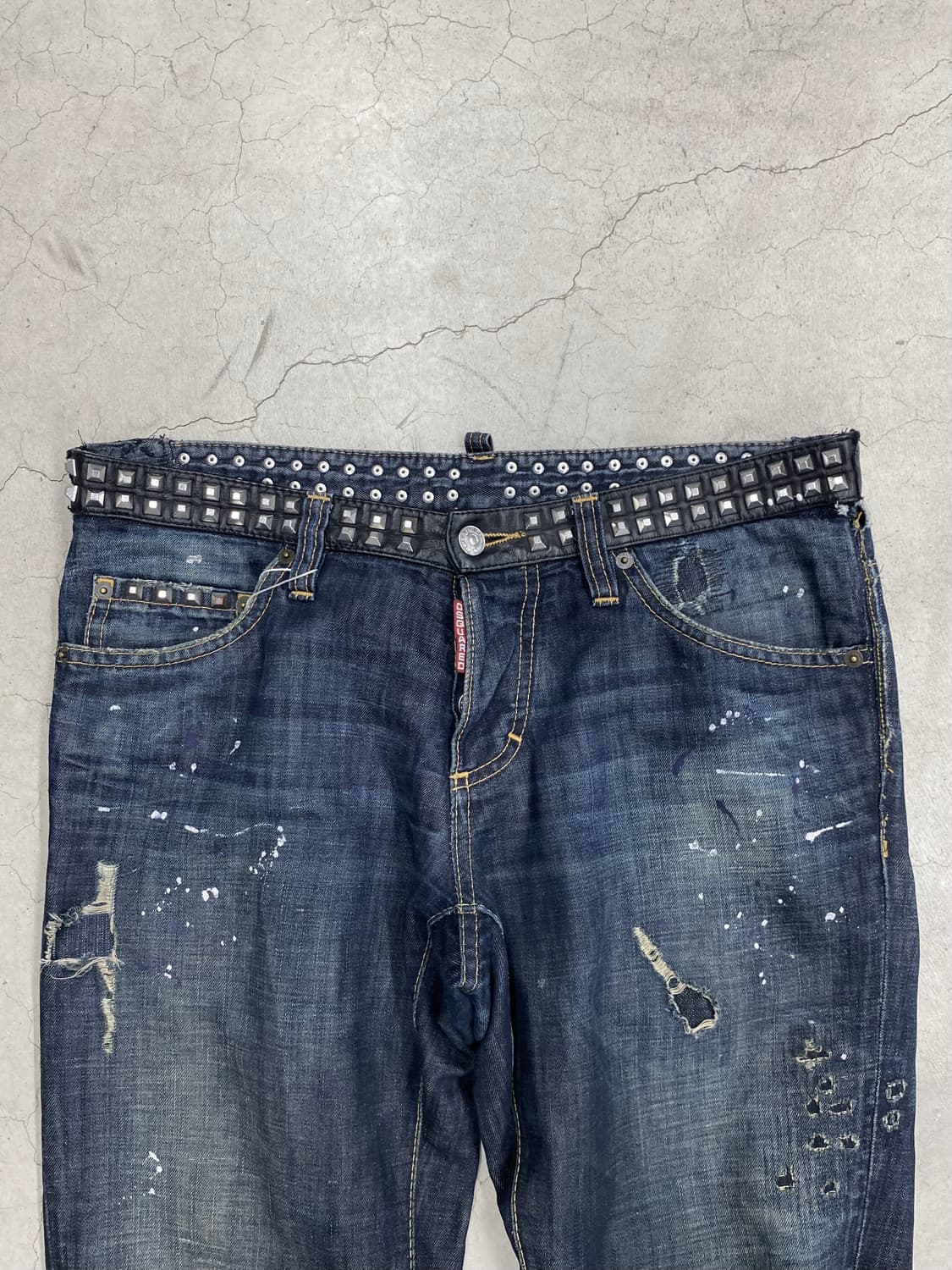 디스퀘어드2 스터드 레더 데님 팬츠 상품이미지4