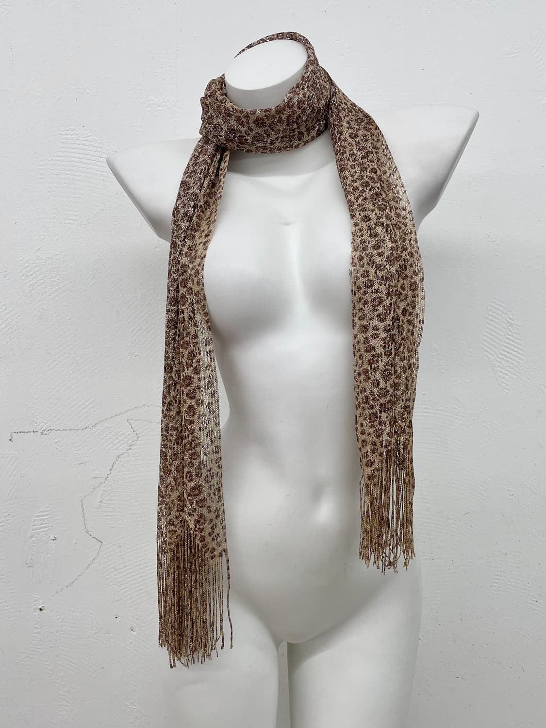 갸루 레오파드 글리터 수술 머플러  상품이미지1