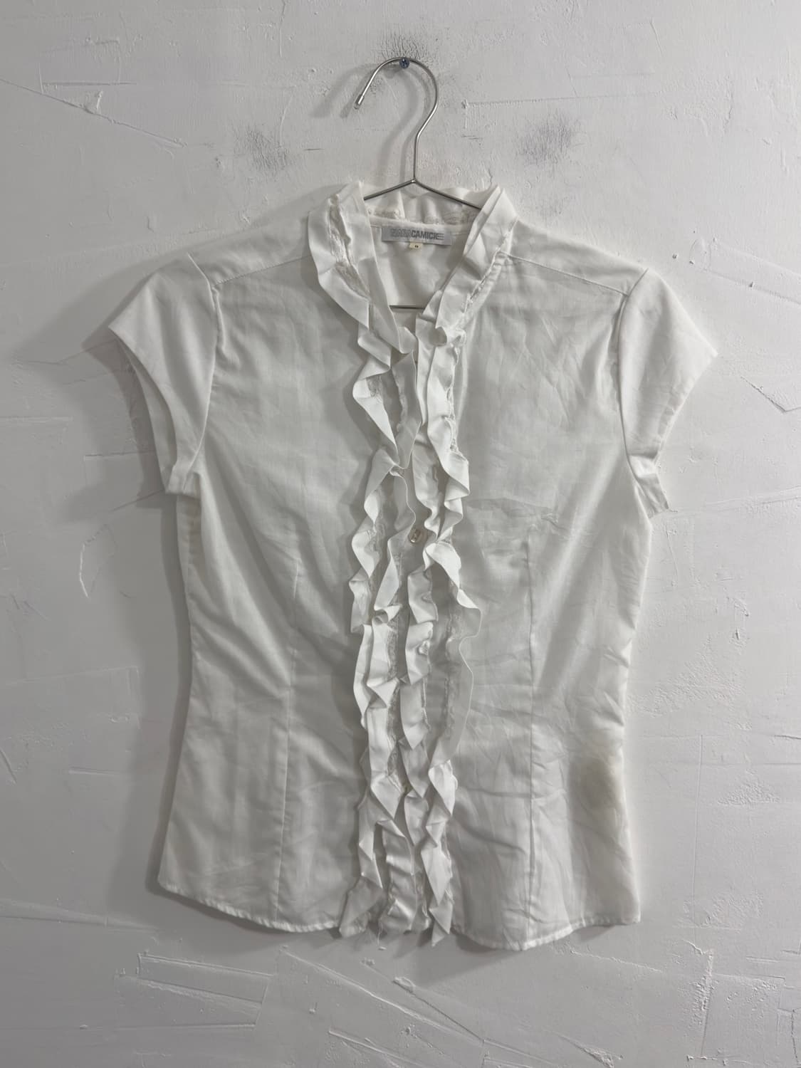 nara camicie white frill shirt 상품이미지1