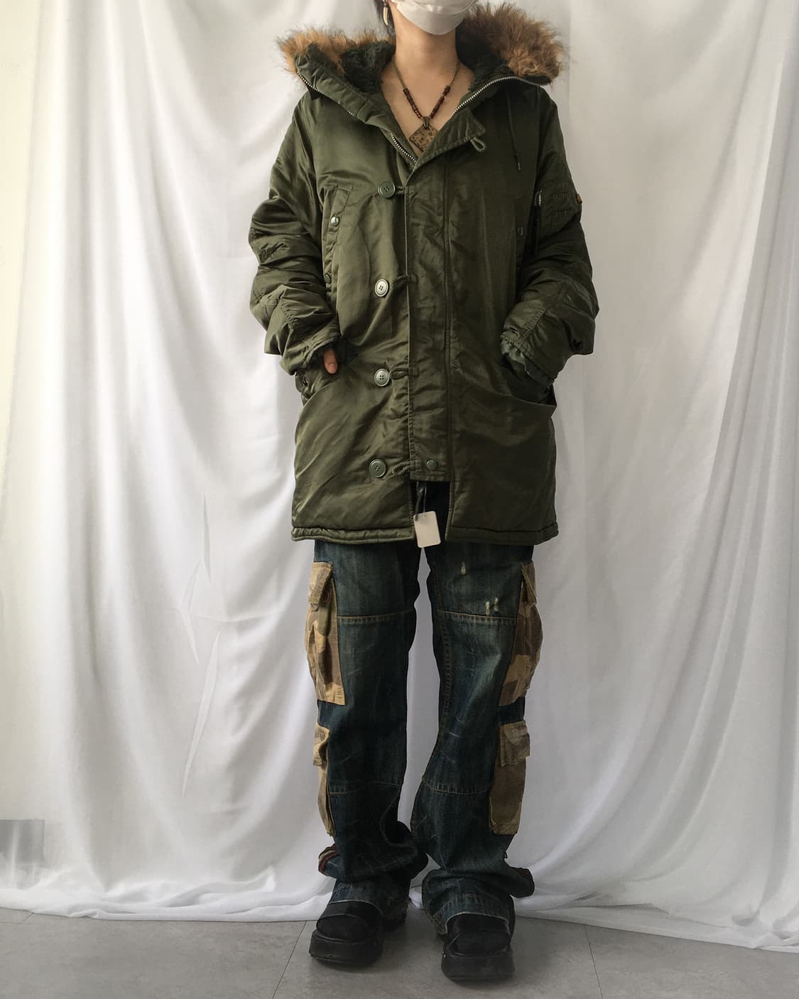 Alpha industries fake fur hood khaki jum 상품이미지8