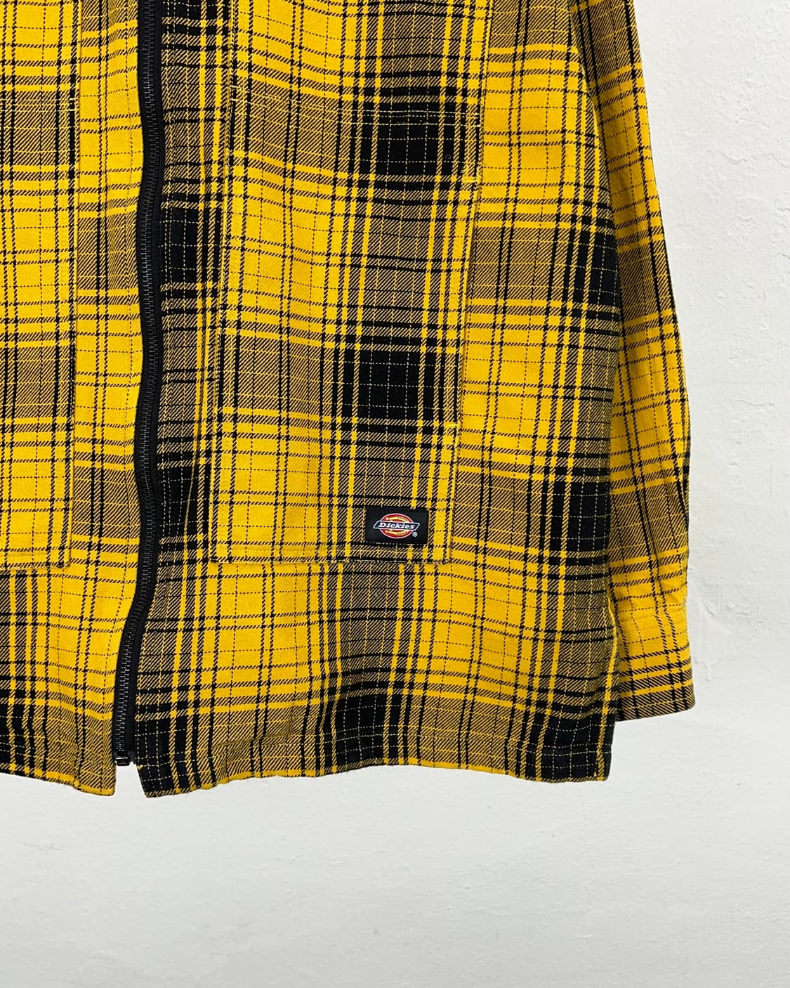 디키즈 블랙 옐로우 플란넬 롱 슬리브 후디 더블 포켓 셔츠 자켓 상품이미지5