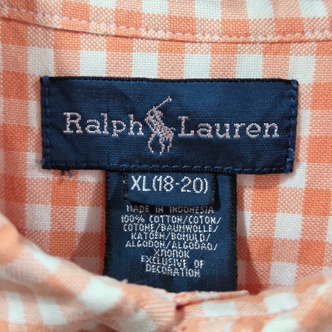 폴로랄프로렌 보이즈 버튼다운 체크 셔츠 XL/18/20 상품이미지3