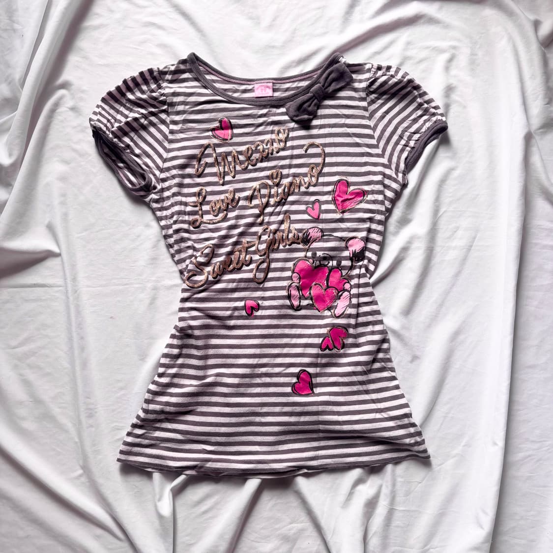 빈티지 메조피아노 갸루 리본 티셔츠 상품이미지1