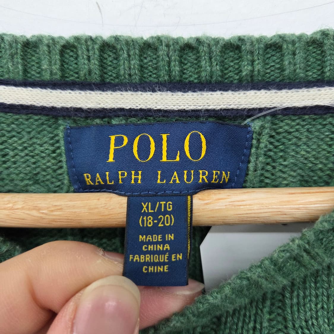 폴로 랄프로렌 케이블 니트 그린 남성 L 상품이미지4