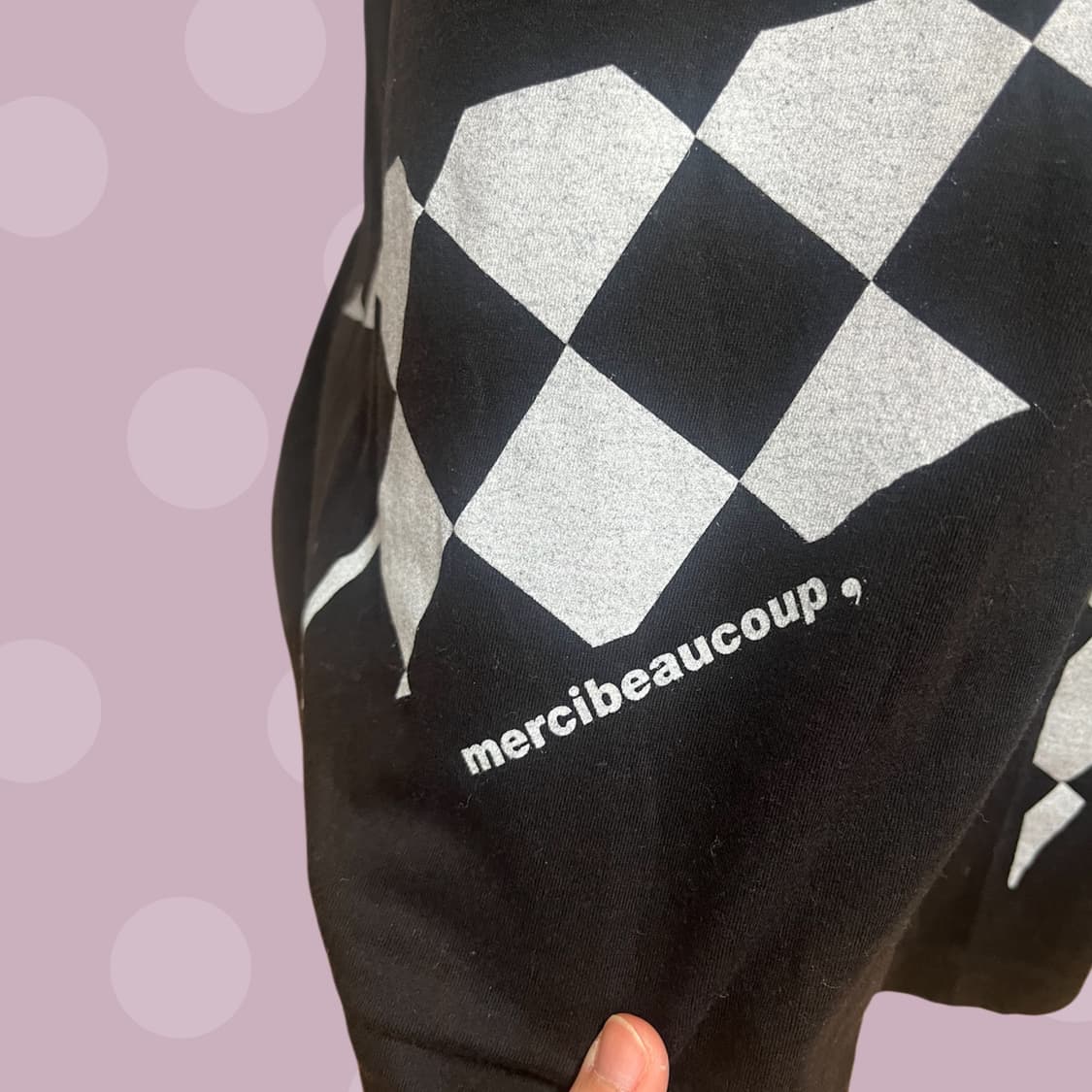 메르시보꾸 체커보드 리본 티셔츠 상품이미지6