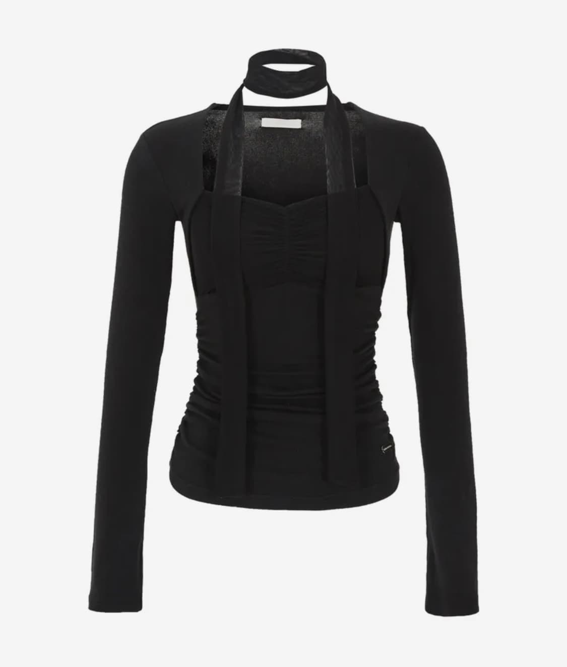 일리고 ILLIGO 셔링 볼레로 탑 블랙 상품이미지2