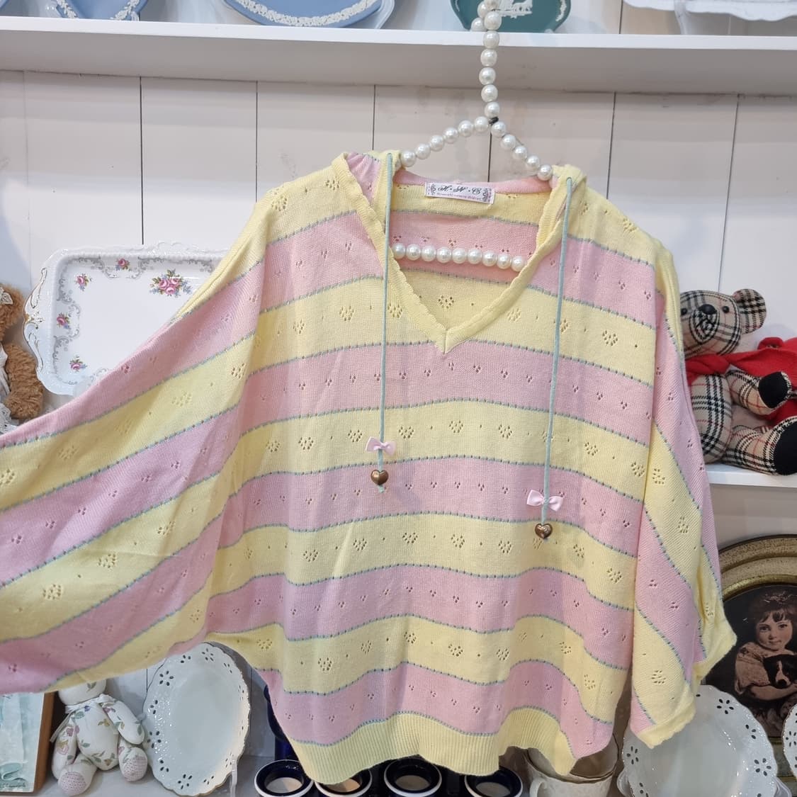 파스텔 판초 니트 후드티 상품이미지2