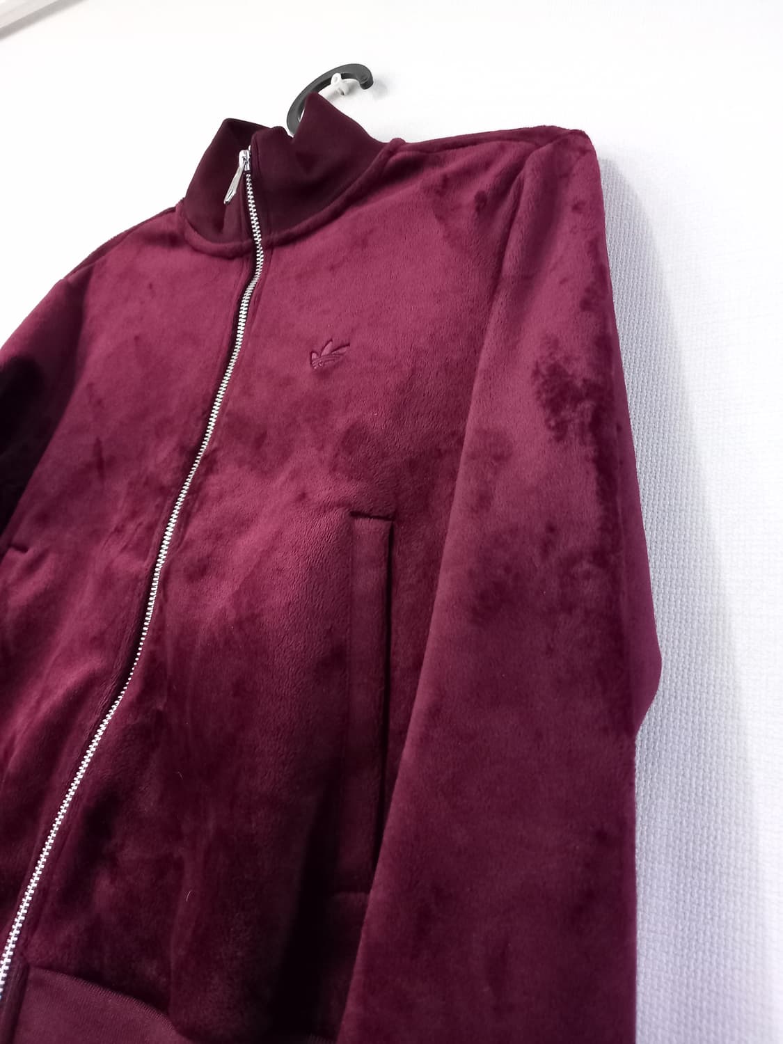 아디다스 벨벳 마룬 버건디 여자 트랙탑 저지 져지집업 85/XS 상품이미지2