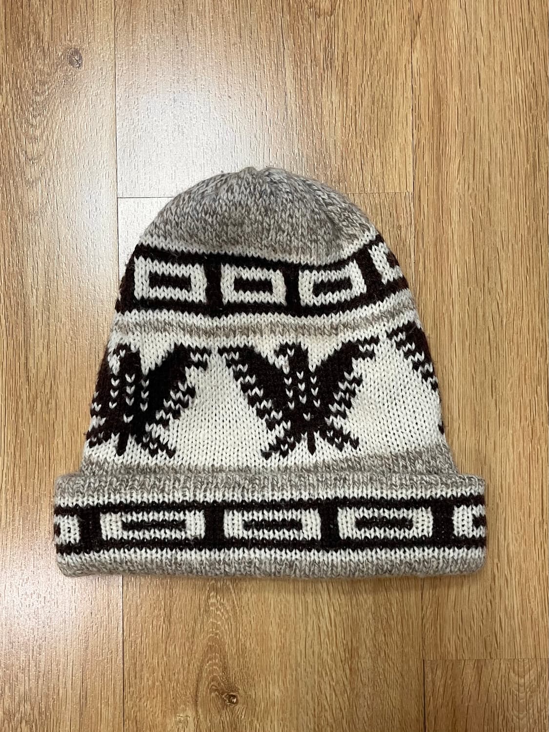 국내 유일 90s 빈티지 코위찬 독수리 패턴 니트 비니 모자 상품이미지1