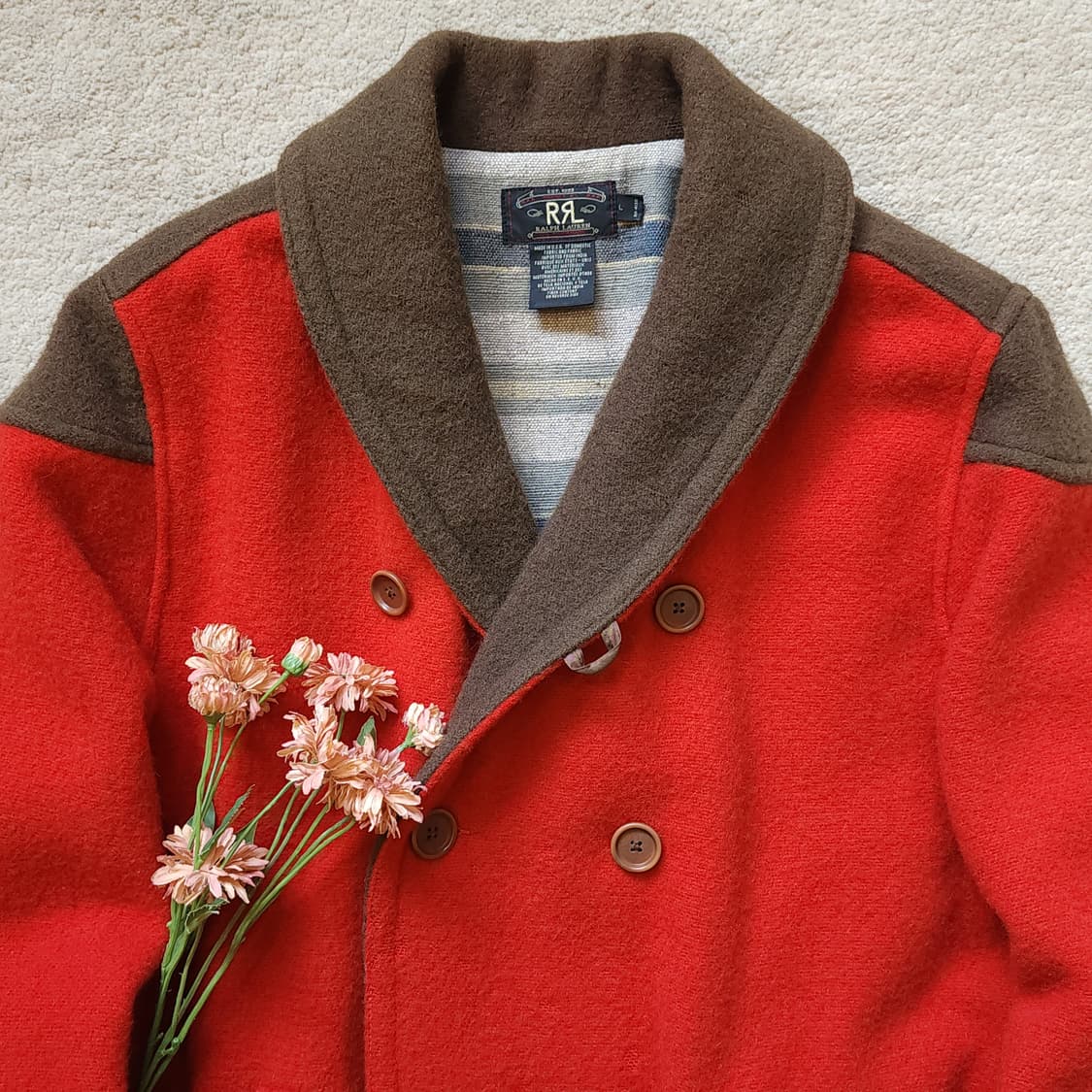 90s 폴로 더블알엘 헤비울 벨티드 랜치코트 L 상품이미지5