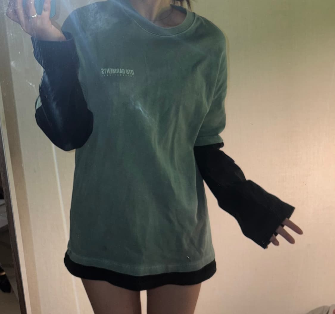 QT8 오버핏 레이어드 티셔츠 상품이미지1