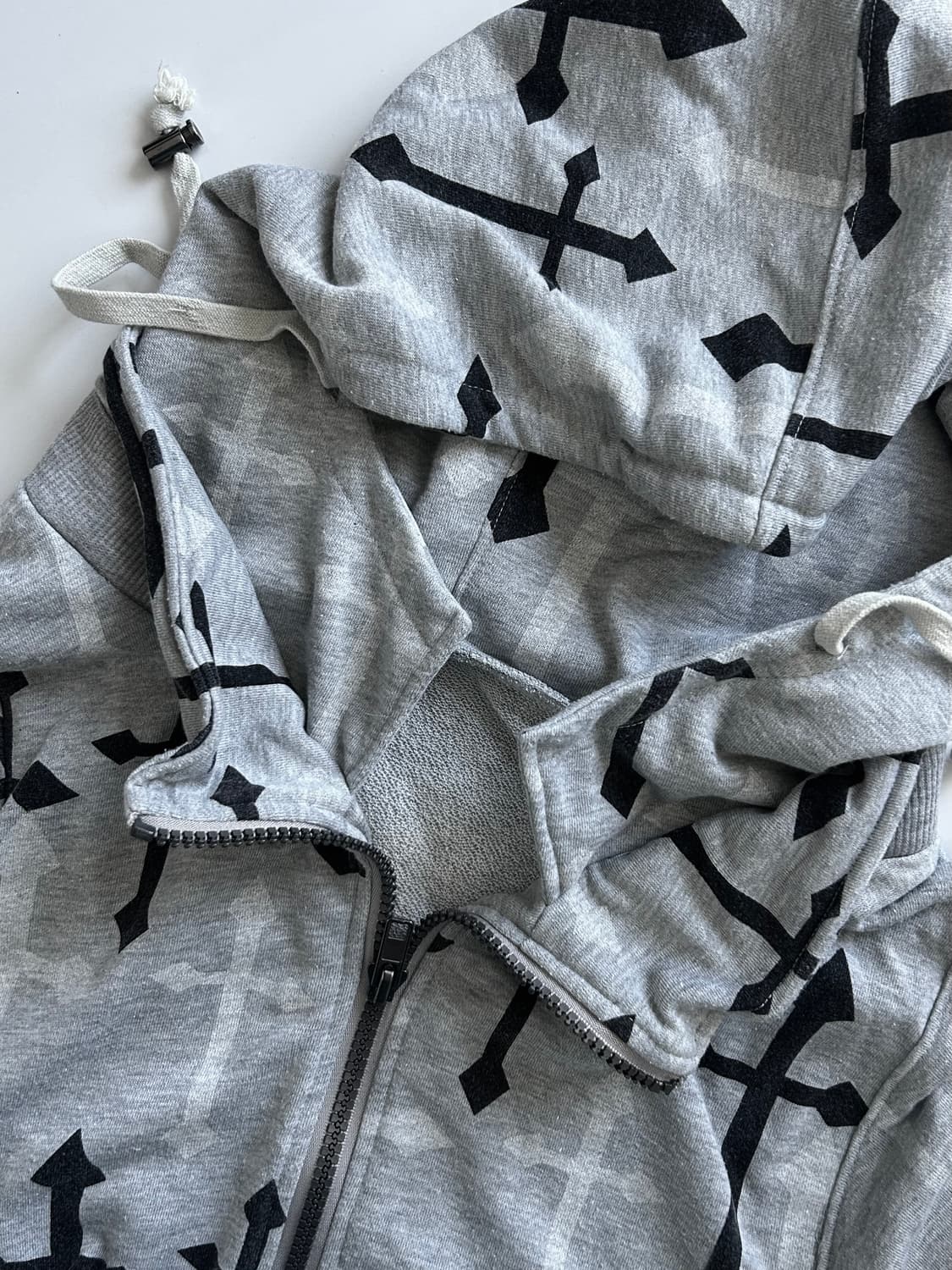 빈티지 십자가 크로스 고스 펑크 투웨이 후드 집업 자켓 상품이미지3