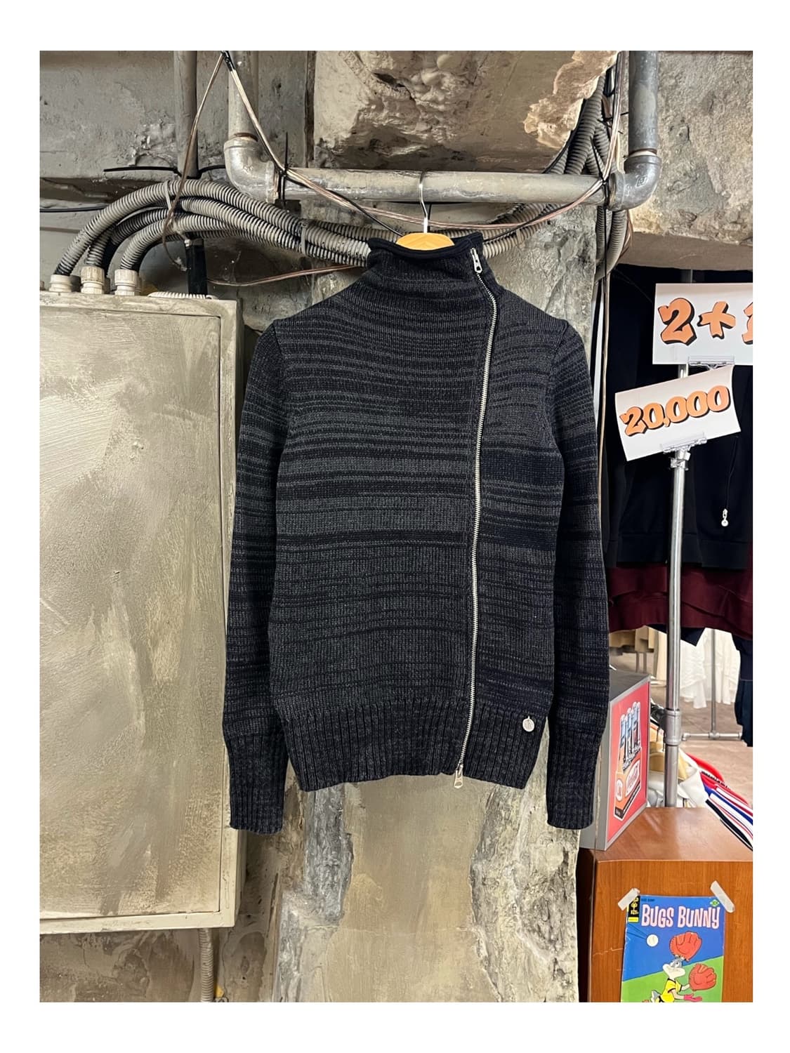 아르마니 익스체인지 니트 집업 차콜 XS #csz3679 상품이미지1