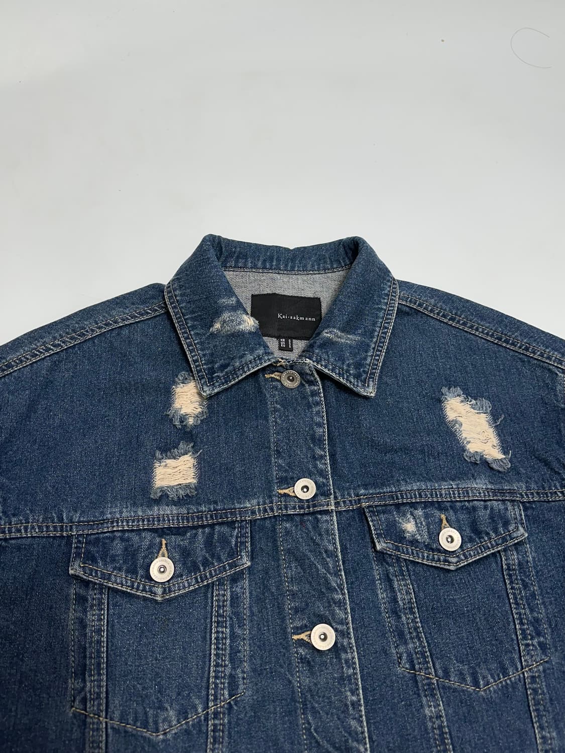 카이아크만 페인팅 데미지 데님 트러커 청자켓 상품이미지5