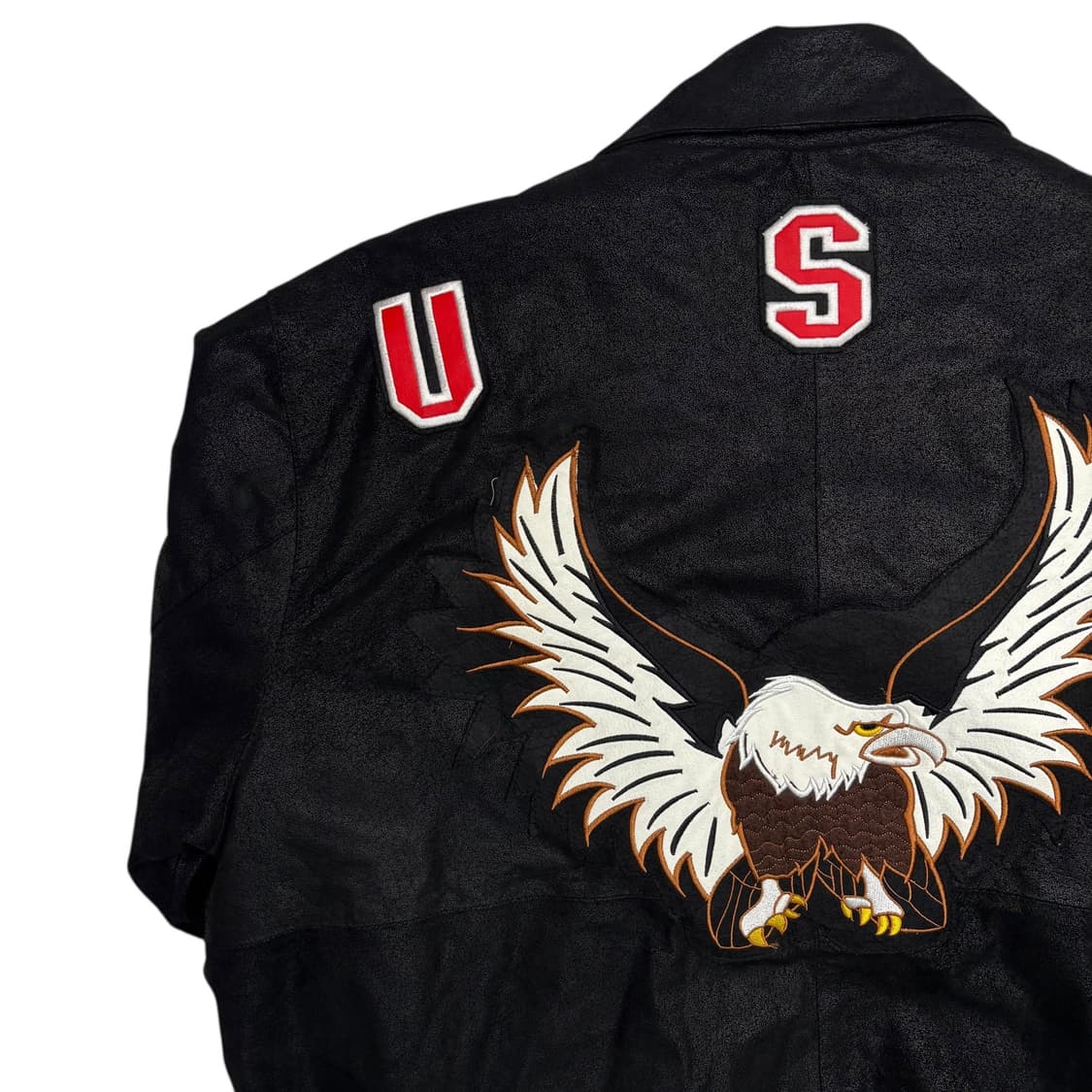 Ameri Mode 이글패치 블랙 레더 자켓 L 상품이미지5