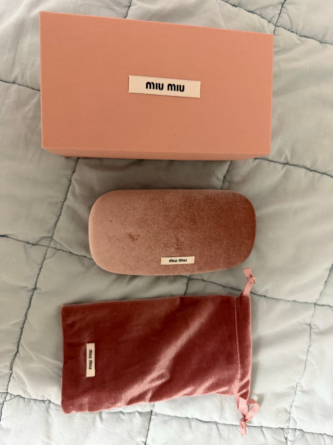 MiuMiu 로고 템플 스퀘어 안경 상품이미지2