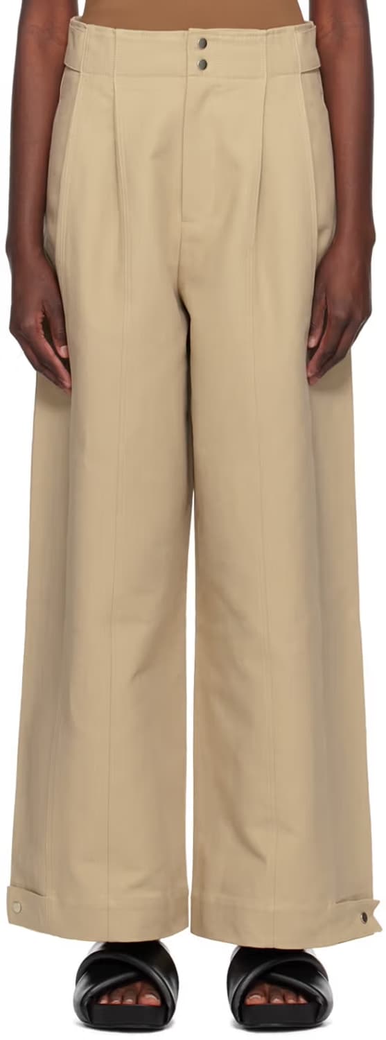 비롯 카키 기와 슬랙스 와이드팬츠  상품이미지1