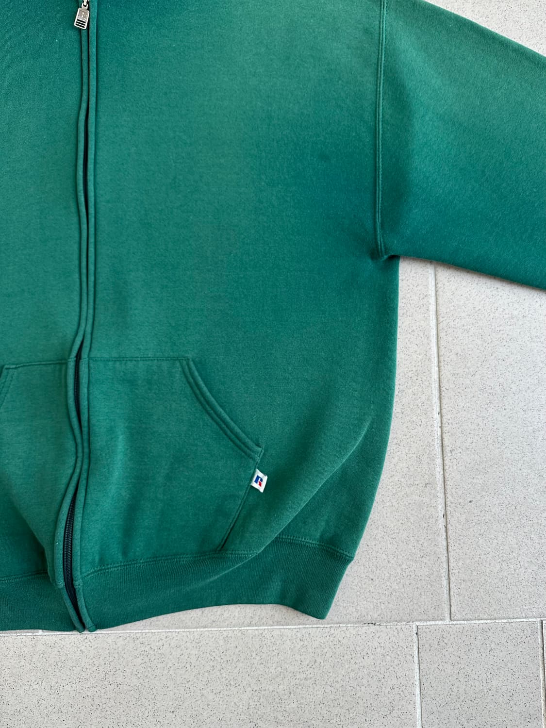 90s 빈티지 러셀 후드집업 그린 L USA 상품이미지3
