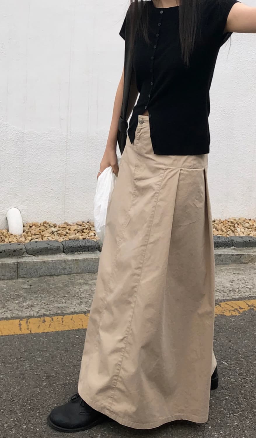 씨유쑨 헤이 맥시 스커트 베이지 s 상품이미지2