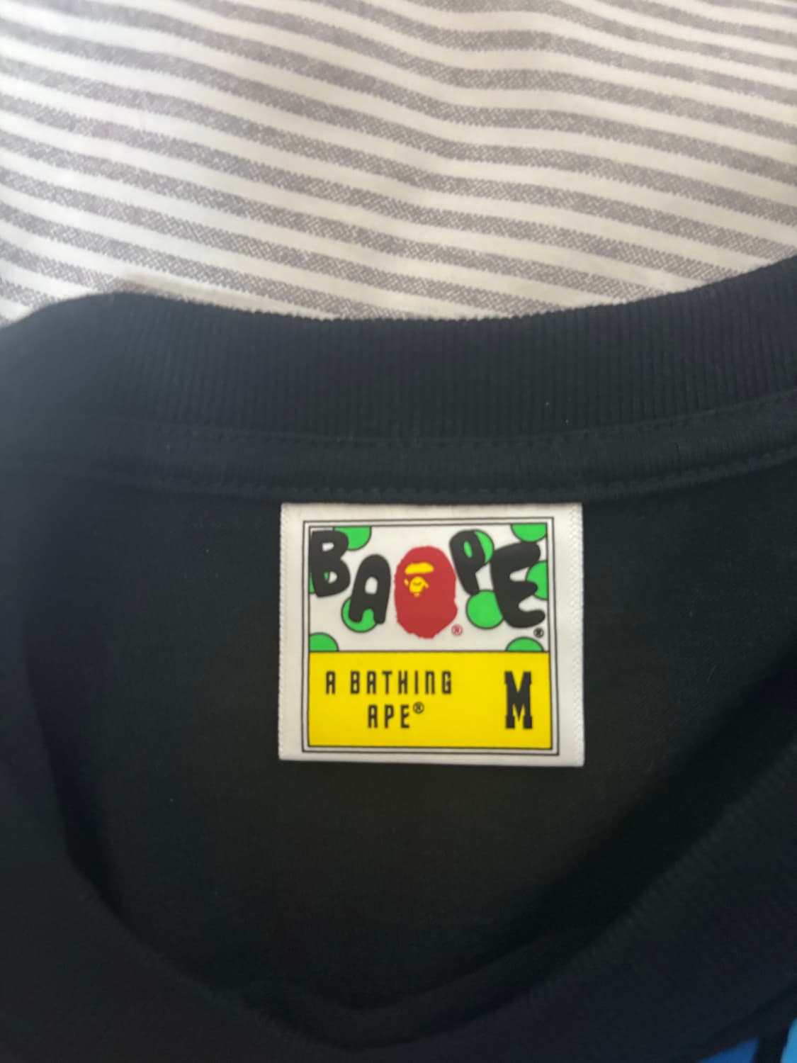 베이프 에이프 헤드 파이어워크 티셔츠 #1 블랙 블루 상품이미지4