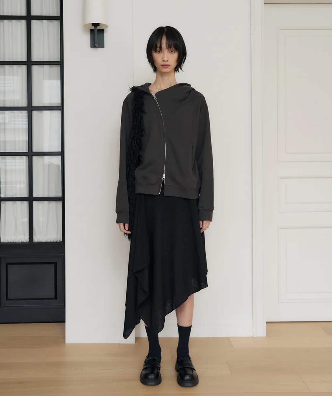 시스에이 언발란스 라인 코튼 후드집업 상품이미지2