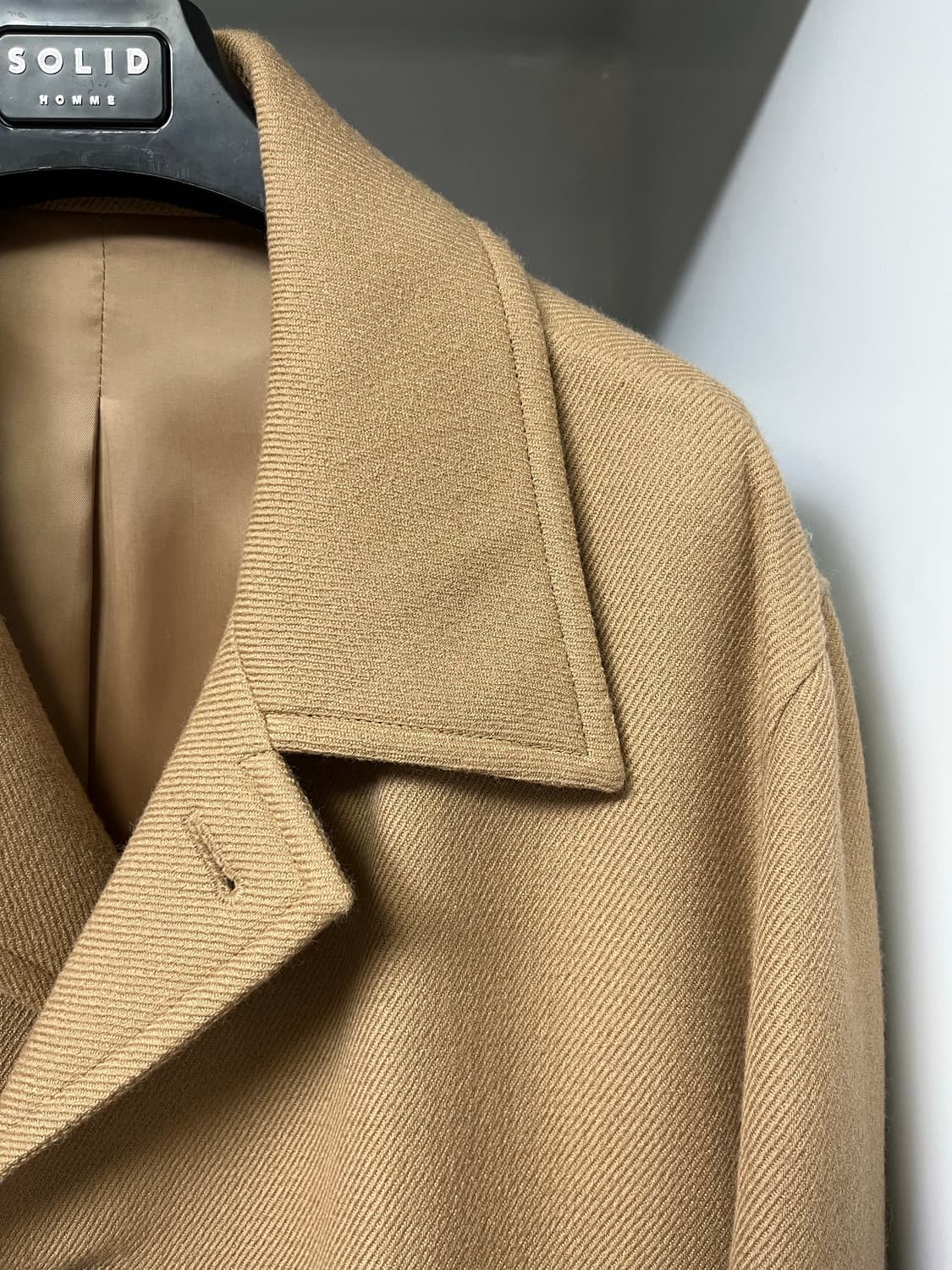 솔리드옴므 베이지 트윌 발마칸 로브 코트 50사이즈 상품이미지3