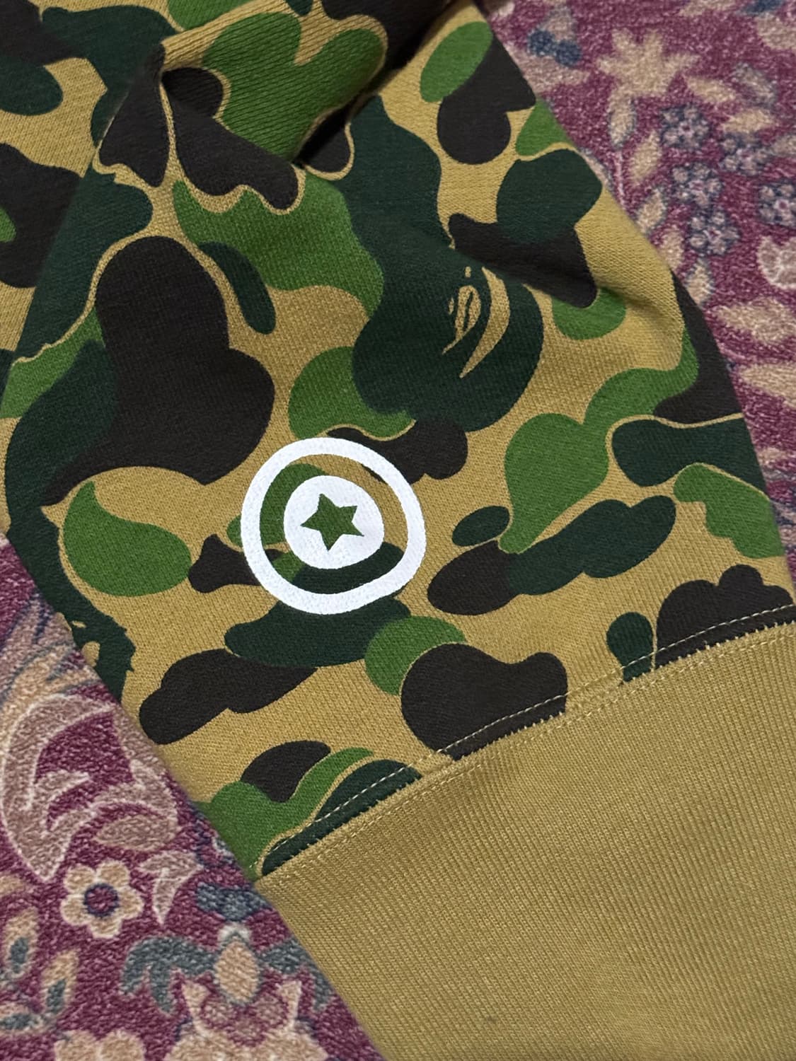 베이프 샤크 카모 후드집업 그린 L 상품이미지3