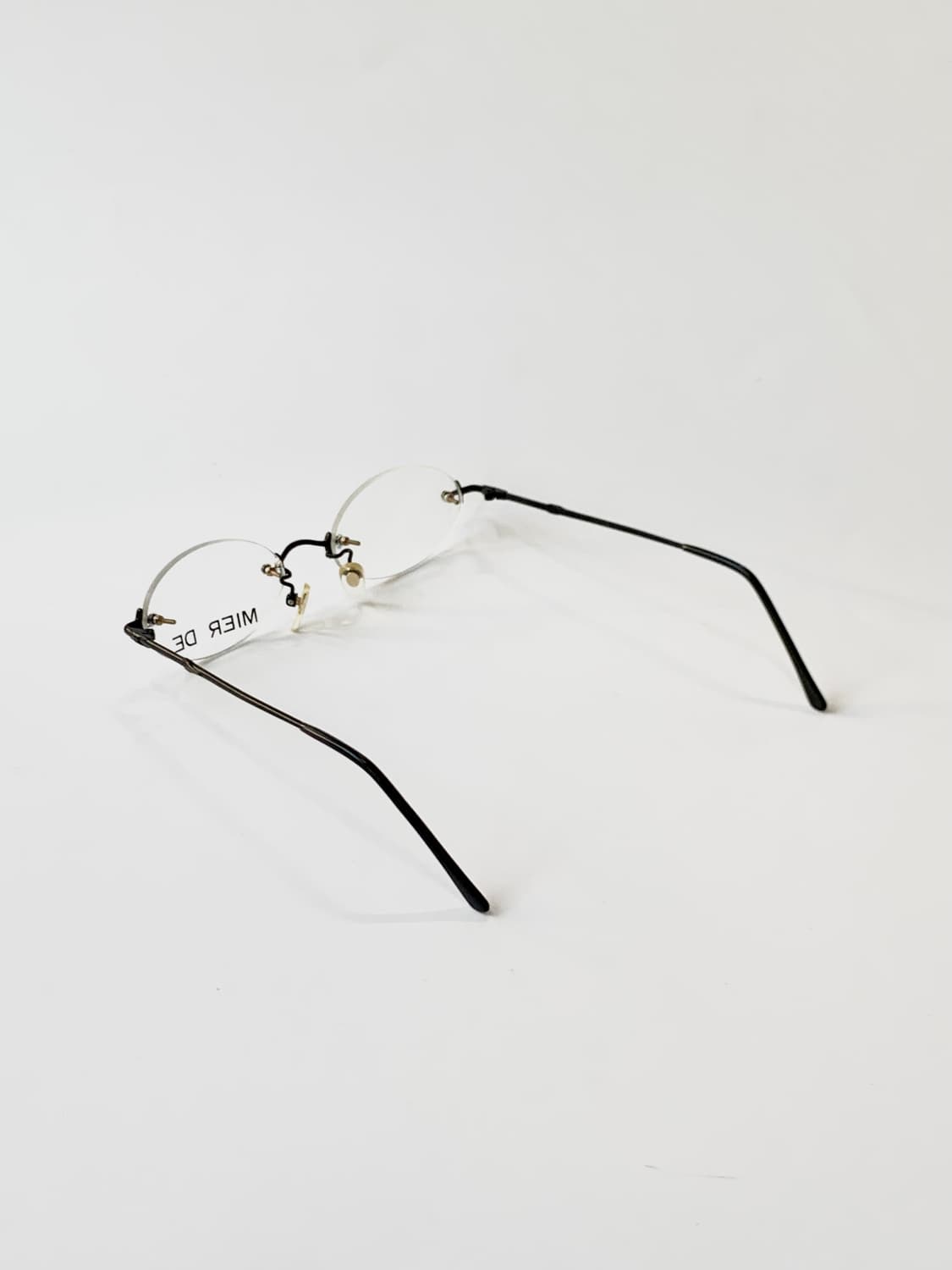 [픽키-661] 무테 블랙 템플 안경 라운드 투명 렌즈 미니멀 경 상품이미지6