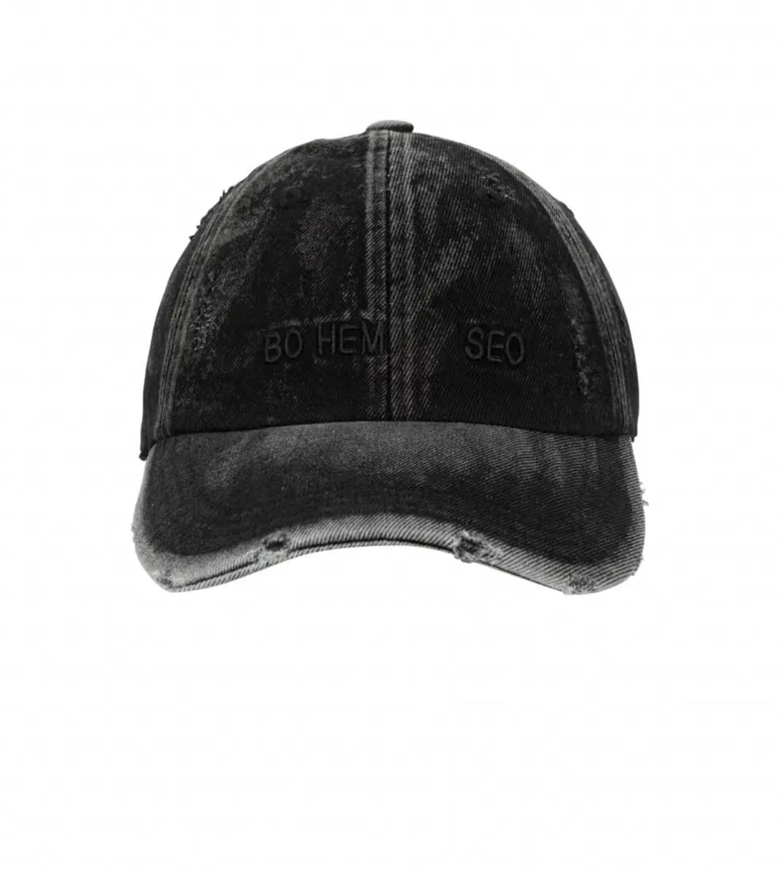 보헤미안서울 디스트레스드 데님 볼캡 워시드 블랙 모자 보헴서 상품이미지1